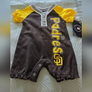 SAN DIEGO PADRES - Kids One Piece - Brown and Yellow